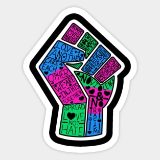 Polysexual Pride BLM Word Fist Sticker